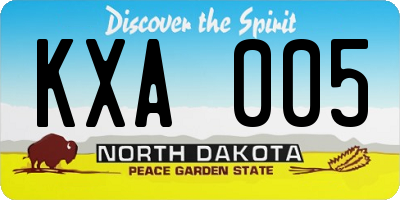 ND license plate KXA005