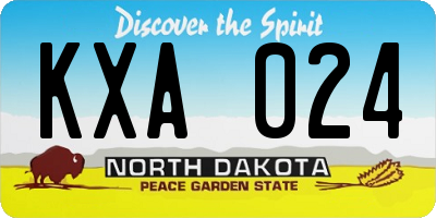 ND license plate KXA024