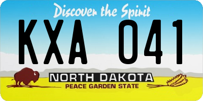 ND license plate KXA041