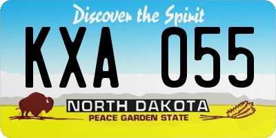 ND license plate KXA055