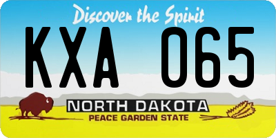 ND license plate KXA065
