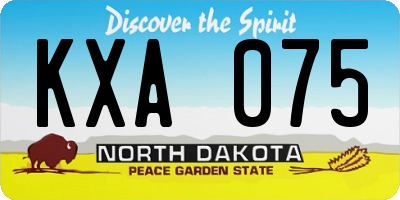 ND license plate KXA075