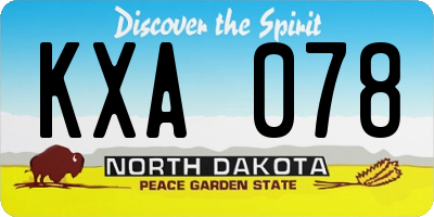 ND license plate KXA078