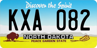 ND license plate KXA082