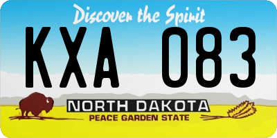ND license plate KXA083