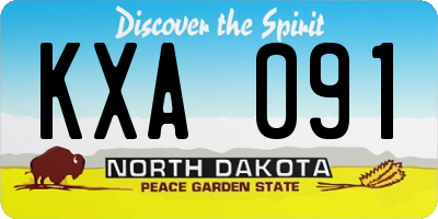 ND license plate KXA091