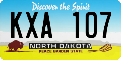 ND license plate KXA107