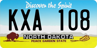 ND license plate KXA108