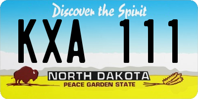 ND license plate KXA111