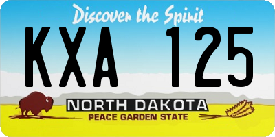ND license plate KXA125