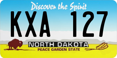 ND license plate KXA127