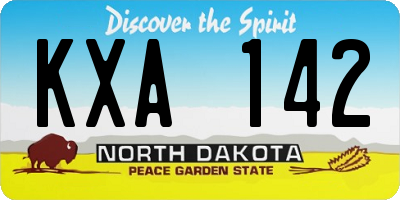 ND license plate KXA142
