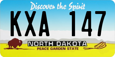 ND license plate KXA147