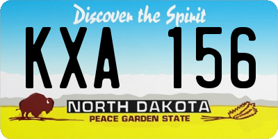 ND license plate KXA156