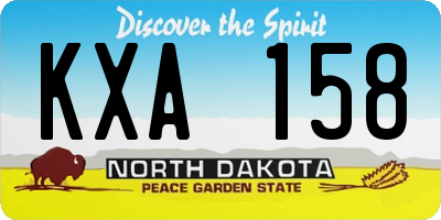 ND license plate KXA158