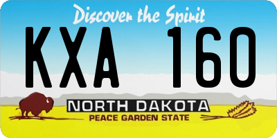 ND license plate KXA160