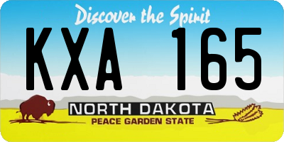 ND license plate KXA165