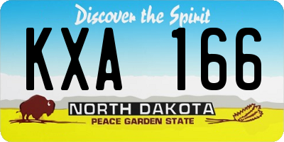 ND license plate KXA166