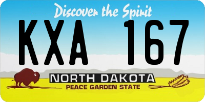 ND license plate KXA167