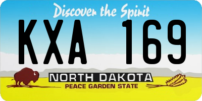 ND license plate KXA169