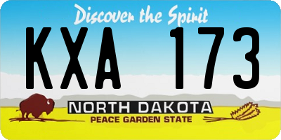 ND license plate KXA173