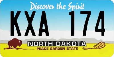 ND license plate KXA174