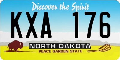 ND license plate KXA176