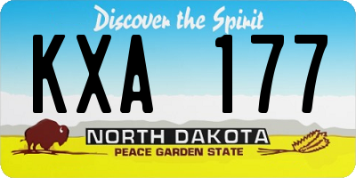 ND license plate KXA177