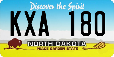 ND license plate KXA180