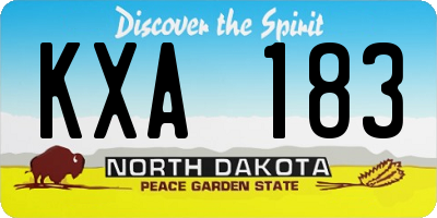 ND license plate KXA183