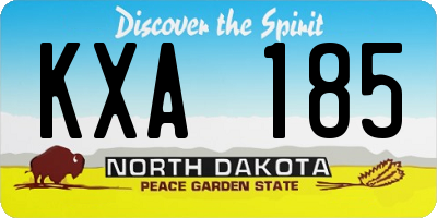 ND license plate KXA185