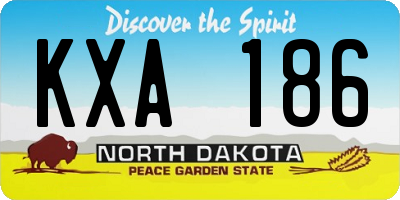 ND license plate KXA186