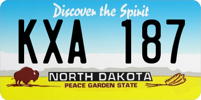 ND license plate KXA187