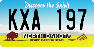 ND license plate KXA197