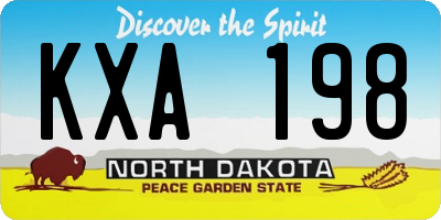 ND license plate KXA198