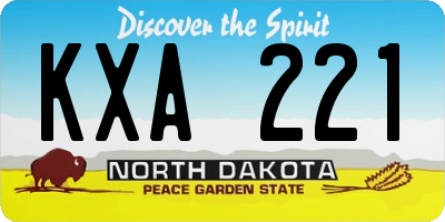 ND license plate KXA221
