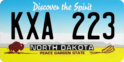 ND license plate KXA223