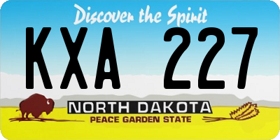 ND license plate KXA227