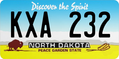 ND license plate KXA232