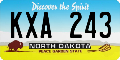ND license plate KXA243