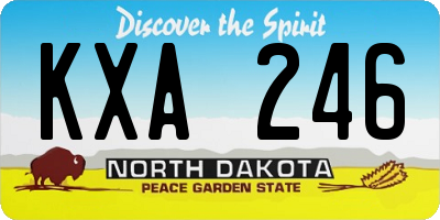 ND license plate KXA246