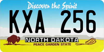 ND license plate KXA256