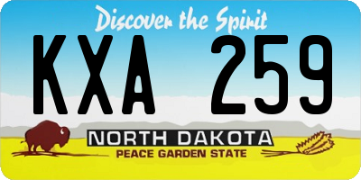 ND license plate KXA259