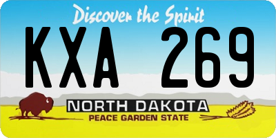 ND license plate KXA269