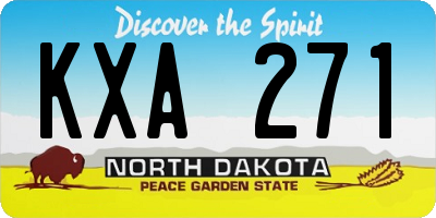ND license plate KXA271
