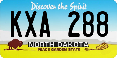 ND license plate KXA288