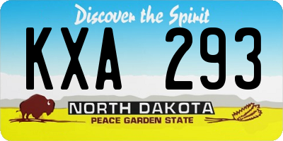 ND license plate KXA293