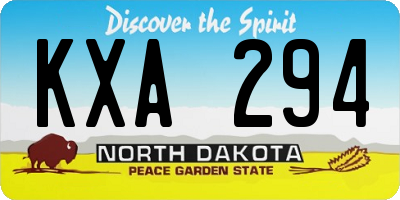 ND license plate KXA294