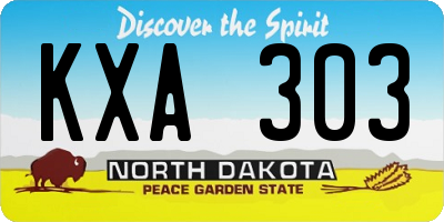 ND license plate KXA303