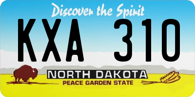 ND license plate KXA310